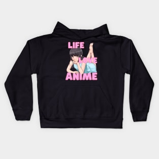 Life, Love, Anime Kids Hoodie